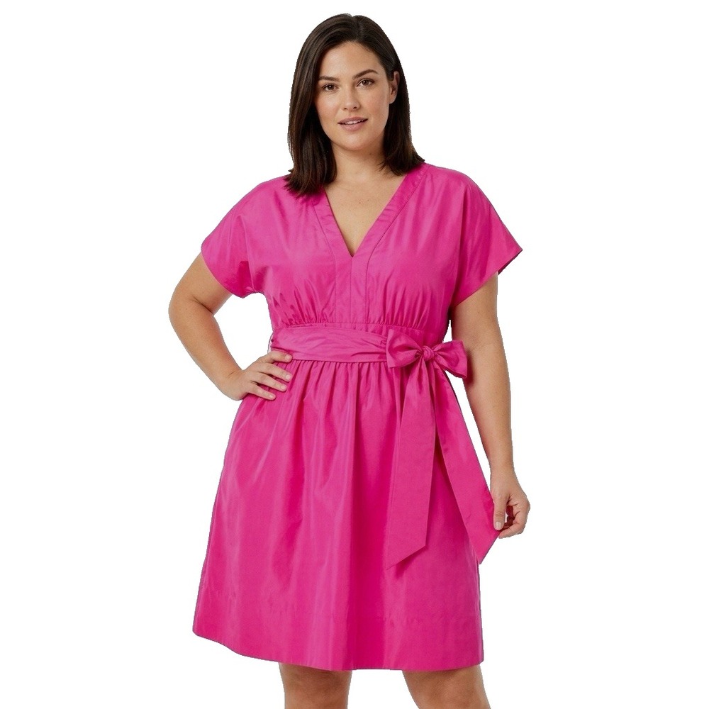 Lilly Pulitzer Summerlyn Fit & Flare Dress Sz 16 Grenadine Pink Short Sleeve NEW